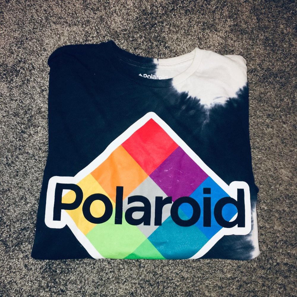 Womens Cropped Polaroid Shirt, Size Large